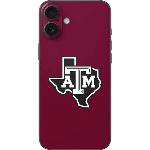 Texas A&M University Black Logo iPhone 16 Plus Skin